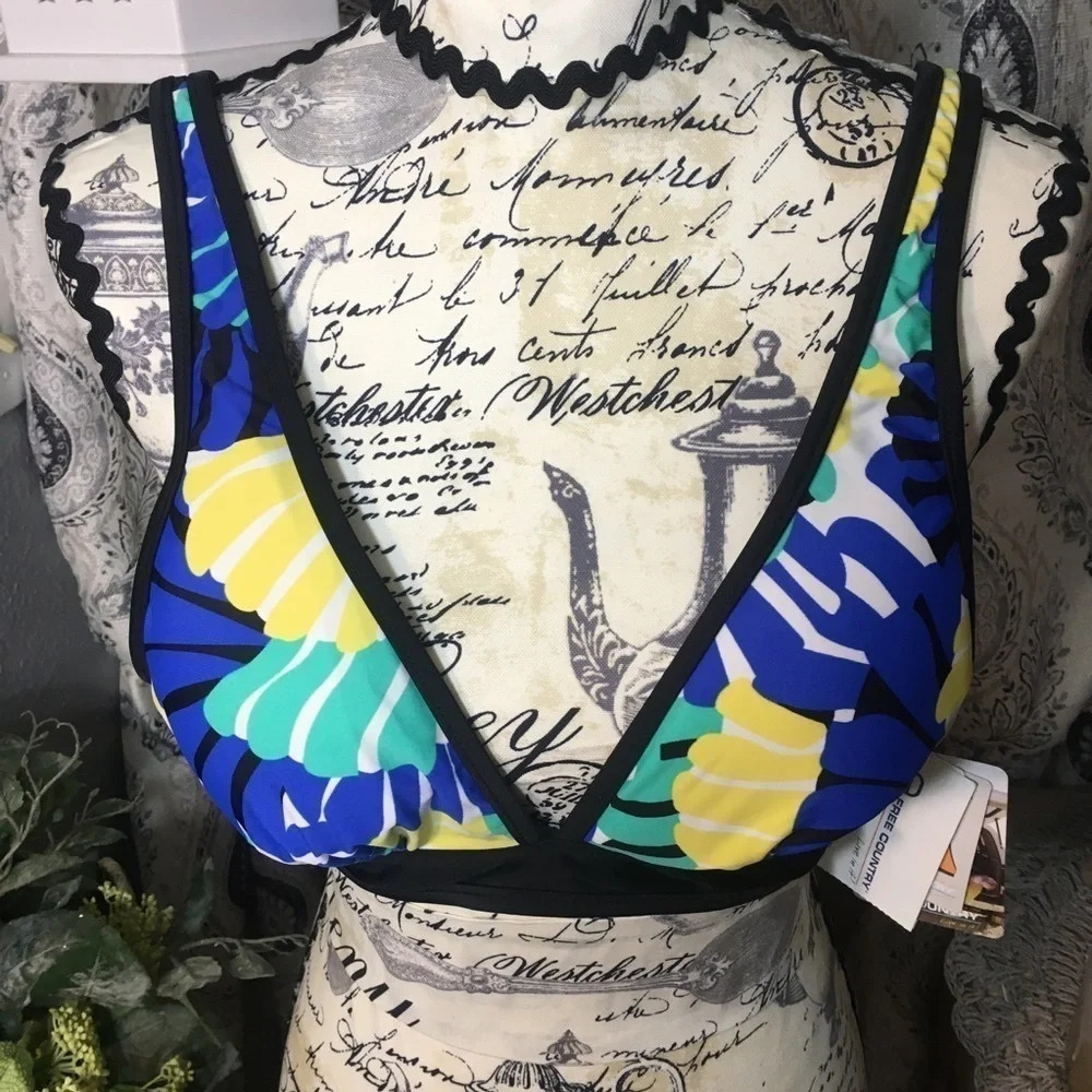 NWT Free Country seashell reversible halterkini